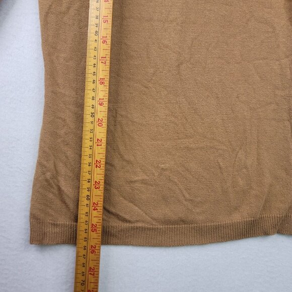 Melrose Studio Womens Brown High Neck Keyhole Sweater Embroidery Accents Size M - Picture 11 of 12
